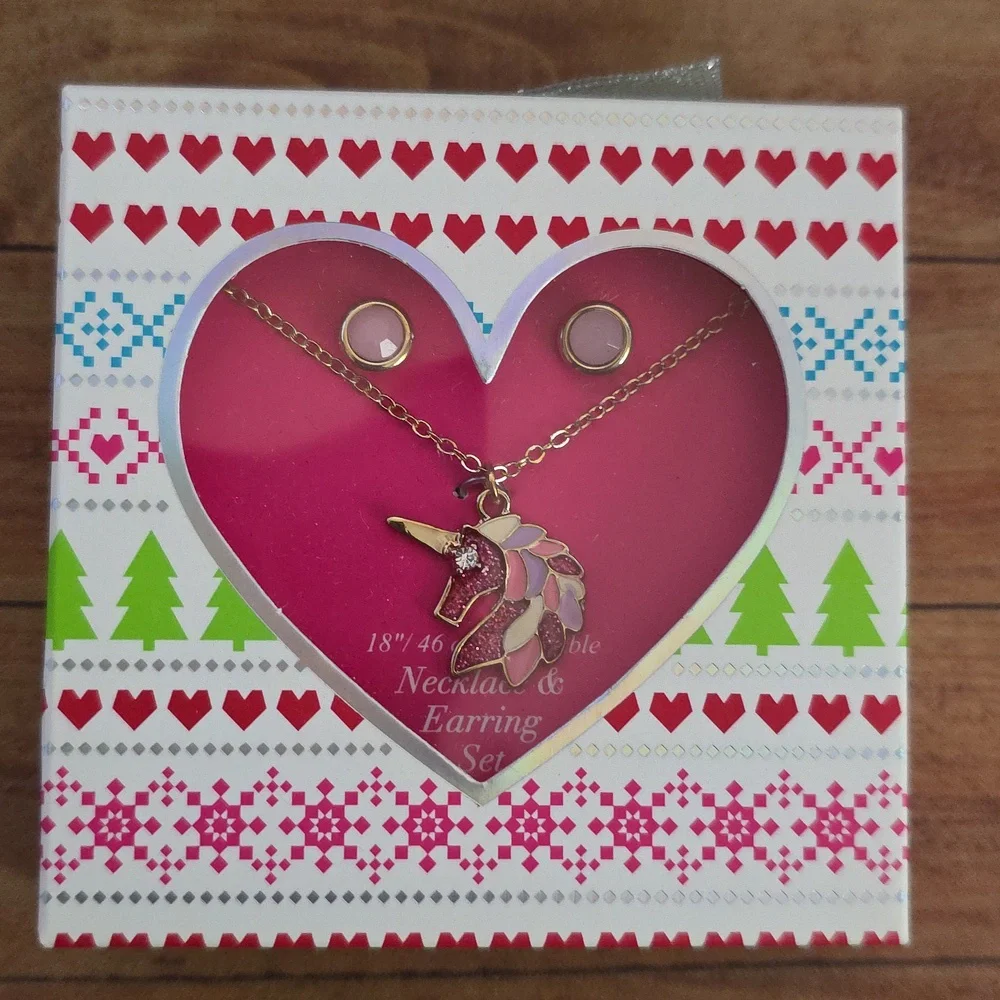 Unicorn Necklace and Earring Set 18